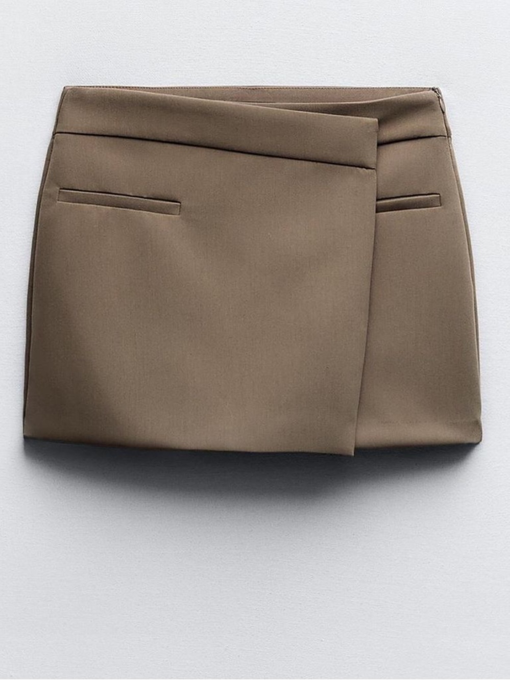 Zara Beige Mini Front Wrap Skort Size XL